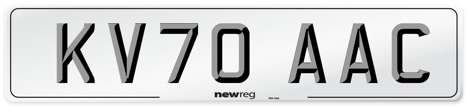 KV70 AAC Number Plate from New Reg